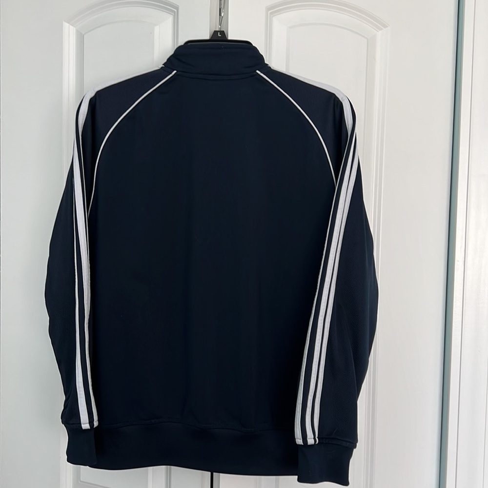 Adidas Black 3-Stripe Full Zip Track Jacket Unisex М - Picture 4 of 10